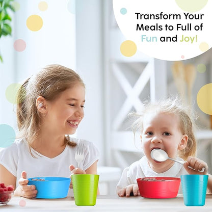 Kids Silverware Stainless Steel Set of 10 Toddler Utensils Forks and Spoons - Dishwasher Safe Kids Flatware Set Children's Safe Cutlery Set