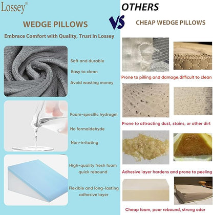 3Pcs Orthopedic Bed Wedge Pillow Set,Memory Foam Wedge Pillow Post Surgery for Back, Leg and Knee Support, Adjustable 9&12 Inch Folding Triangle Pillow for Sleeping, Acid Reflux