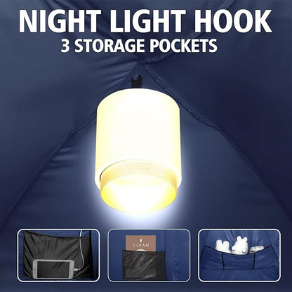 Bed Tent Bed Canopy Breathable 100% for Adult and Kids Light Reduction Sleeping Dream Tents Indoor Portable Big Space with String Light 3 Doors Twin Full Queen King Size