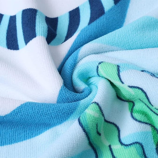 Lightweight Wearable Hooded Beach Towel Poncho for Kids, Toddlers Bath/Pool/Swim Poncho Cover-ups Swimwear Alligator & Shark 2PCS