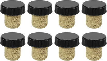 uxcell 8Pcs T-shaped Stoppers, 0.75inch Diameter Cork Wine Stopper Reusable Wine Bottle Corks Sealing Plug for Wine Beer Beverage Bottle Crafts, Black