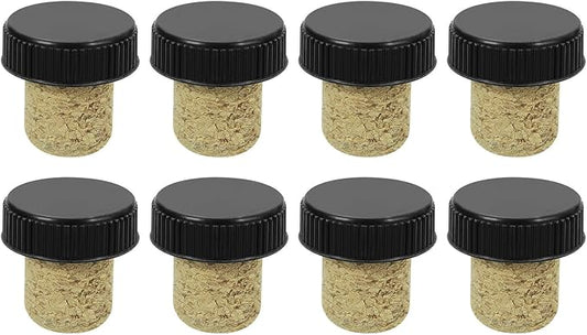 uxcell 8Pcs T-shaped Stoppers, 0.75inch Diameter Cork Wine Stopper Reusable Wine Bottle Corks Sealing Plug for Wine Beer Beverage Bottle Crafts, Black