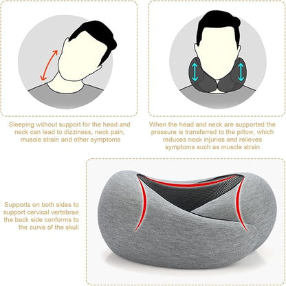 Travel Pillow, Neck Pillow, Stowable Pillow, Memory Foam Travel Pillow——Perfect Support for Your Neck and Head， Suitable for Airplanes,Trains,Offices and Cars