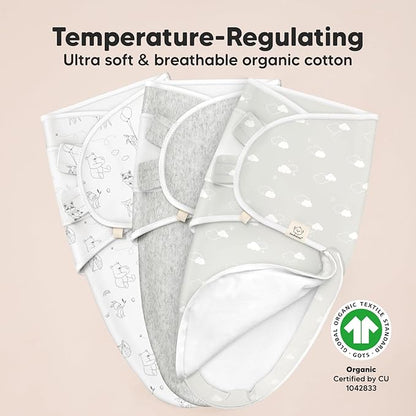 Baby Swaddle Sleep Sacks with Zipper - 3-Pack Newborn Swaddle Sack, Baby Swaddles Sleep Sack 0-3 Months, Wearable Blanket Baby, Baby Swaddle Blanket Wrap, Swaddle Sack, Easy Change Swaddle (Aspire)