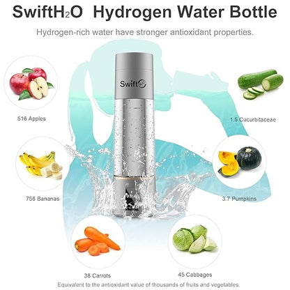 Hydrogen Water Bottle 2024 with PEM SPE Technology, PEM Electrolysis Hydrogen Generator 4000+ PPB LED Display, Hydrogen Water Ionizer Machine for Home Office Travel, Gifts for Men and Women