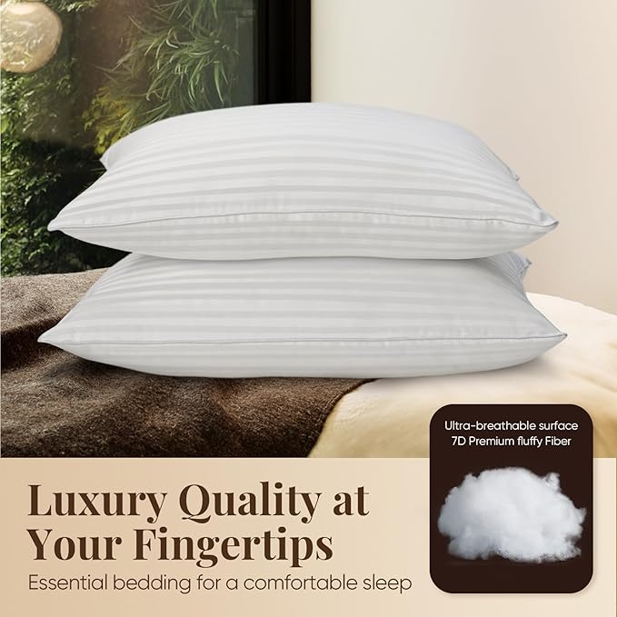 BP3 Bed Pillow, White Queen (Pack of 2), 2 Count
