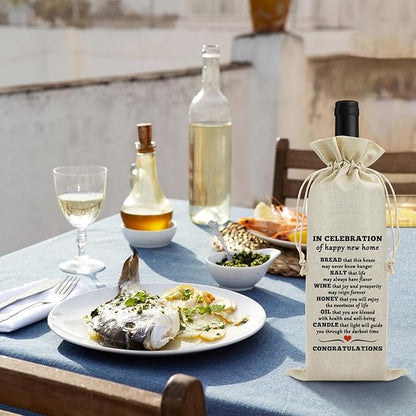 Housewarming gifts for New House Owner Wine Bag New House Gifts for Wine Gift Bags for Neighbor Friends Realtor Closing Gifts for Home Buyers Congratulations Housewarming Birthday Party Supplies
