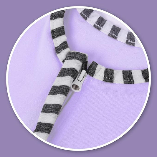 Baby Blanket Sack with Arms Free Design,Transition to Arms Free Wearable for Newborn Girl and Boy, Large 6-9Months, Purple Color