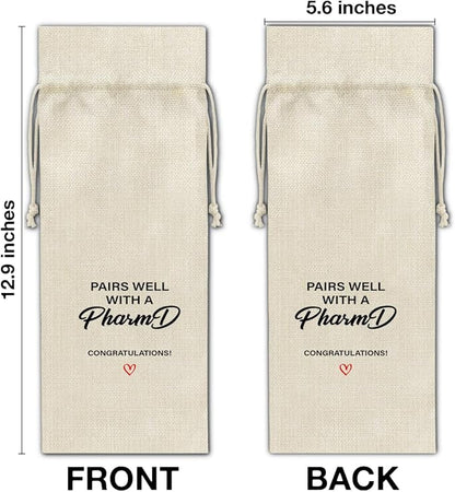 HOIJAUMAI PharmD Graduation Gift Doctor of Pharmacy Graduation Gifts Doctor of Pharmacy Graduation Wine Bag Pairs Well with a PharmD Wine Gift Bags for Women Men