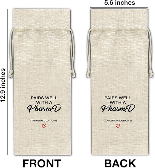 HOIJAUMAI PharmD Graduation Gift Doctor of Pharmacy Graduation Gifts Doctor of Pharmacy Graduation Wine Bag Pairs Well with a PharmD Wine Gift Bags for Women Men