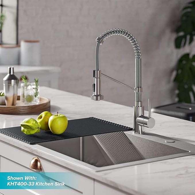 Kraus KPF-1610CH-KAG-1CH Bolden Single Handle 18-Inch Commercial Kitchen Faucet with Air Gap, Chrome