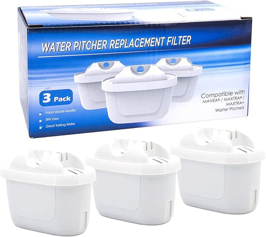 Anmumu 1001122 Replacement Filter for Mavea 1001122 Maxtra and LEVOIT Pitcher Water Filter cartridges with Lead&Arsenic Removal (3 Pack)