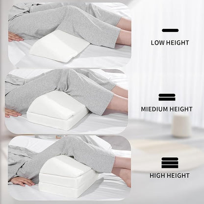 BALAPET 3-in-1 Adjustable Height Wedge Pillow, 7" Height Leg Knee Pillow for Side Sleepers & Aligns Spine, Supportive Bolster Pillow for Pregnancy Relieves Pressure Hip Leg Elevation, 22", White