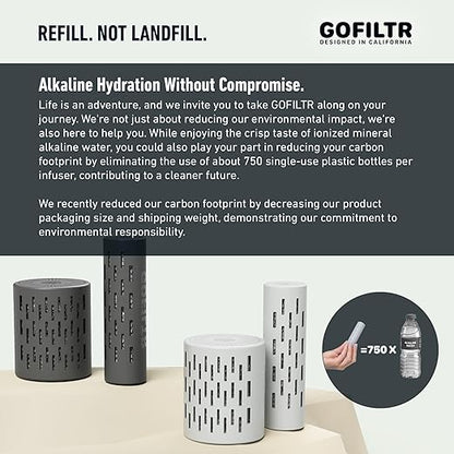 Magnesium Alkaline Water Infuser - 9.5 pH + Electrolytes for Any Water Bottle/Small Pitcher, 750 Refills / 3 Months, Ionized Mineral Water Infuser (Original 1 Pack)
