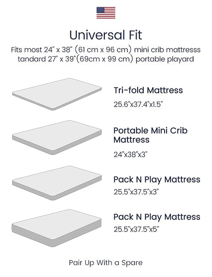 TotAha Premium Stretchy Pack N Play Playard Sheets | Mini Crib Sheets (2-Pack) -Hypoallergenic, Silky Comfort, Buttery Soft, Calming Effect, All-Season Jersey-Knit Sheets 38 X 24 (Farm & Pumpkin)
