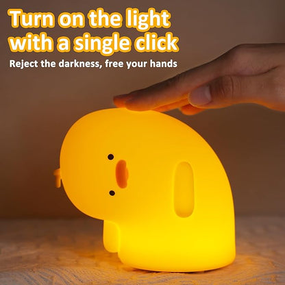 Duck Night Light, Duck Gifts for Girl, Duck Lamp Gifts Bedside Lamp for Nursery, ABS+SIL, Touch Control, Portable and Rechargeable Dimmable, Birthday Gifts for Boys Girls