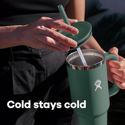 Hydro Flask Travel Tumbler Stainless Steel Vacuum Insulated Tumbler with Lid and Straw for Cold Water and Drinks for Sports, School, Work, Car, Travel, Weekends