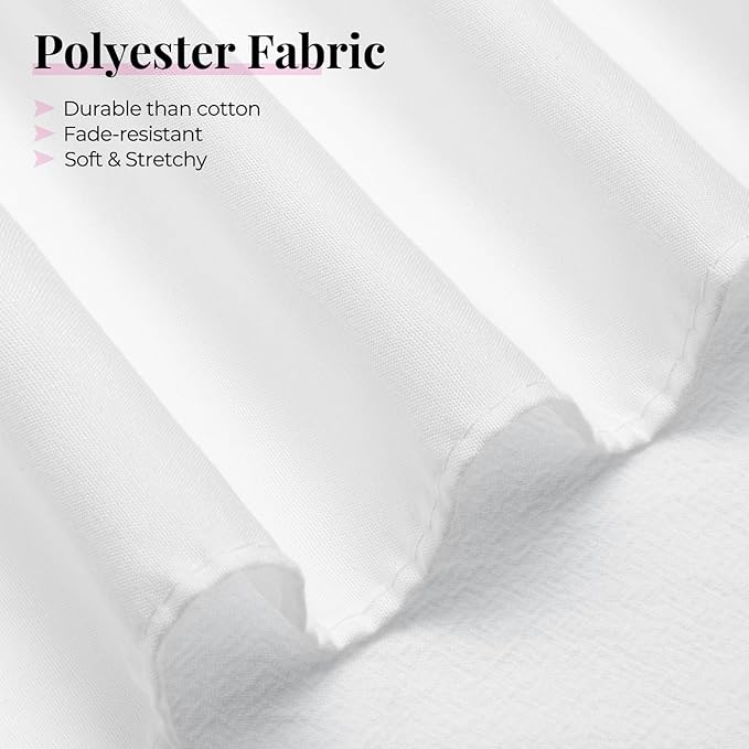 RIMELA Bed Skirt Wrap Around Elastic Dust Ruffles Solid Color Wrinkle and Fade Resistant with Adjustable Elastic Belt Easy to Install White for King & California King Size 18 Inch Drop