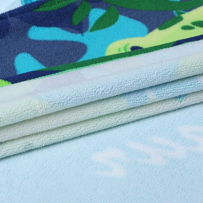 Kids Dinosaur Beach Towel with Hooded for Boys Girls 1-6 Years | Baby Toddler Bath Towel for Pool Swiming Hood | Children Microfiber Towel