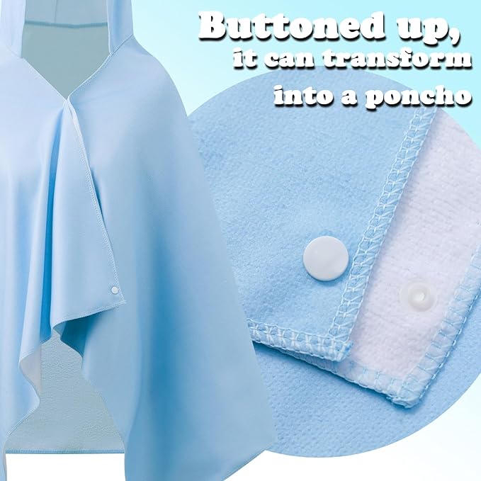 Kids Hooded Towels - Soft and Absorbent Bath, Beach, Swim Pool 30" x 60" Large Towel Cover Up for Boys and Girls Blue