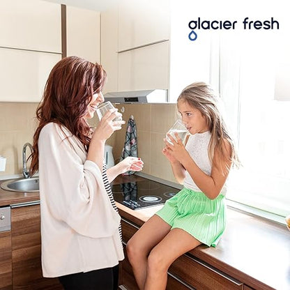 GLACIER FRESH Water Pitcher Filter Replacement for LS Home Dispenser and Pitcher Systems, Reduces Chlorine Taste and Odor, 1 Membrane Micro Filter and 1 Activated Carbon + Ion Exchange Filter