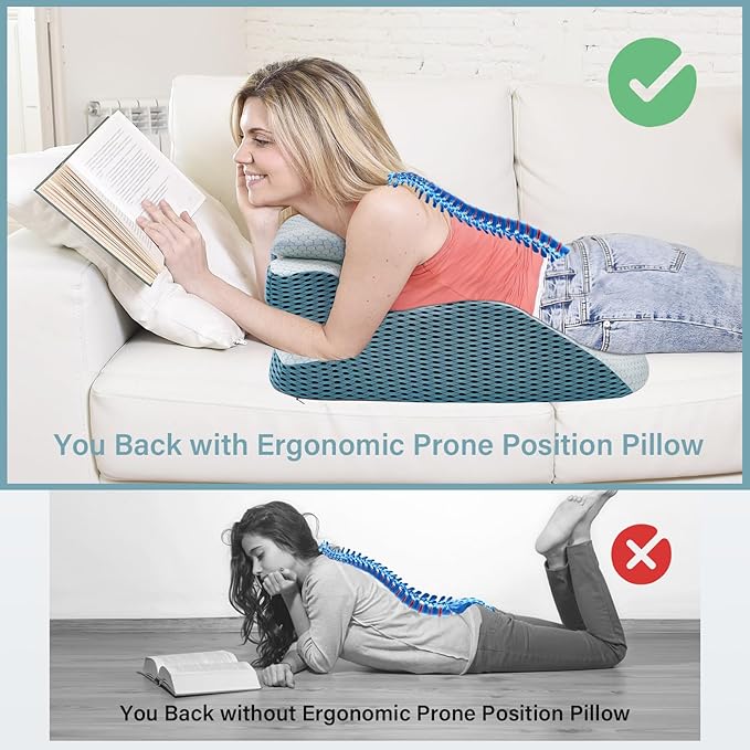 Wedge Pillow, Pillow Wedge with Small Support Pillow Ergonomic Memory Foam Wedge Pillow Comfortable Wedge Pillow for Neck and Back Small Wedge Pillow for Sleeping Reading Back Pain Relief