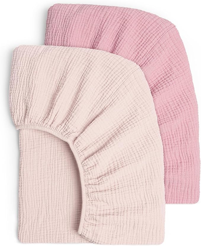 Lulu moon Muslin Crib Sheets - Fitted Crib Mattress Sheets for Boys and Girl - 28"x 52", 2 Pack