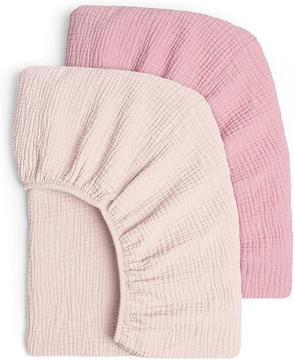 Lulu moon Muslin Crib Sheets - Fitted Crib Mattress Sheets for Boys and Girl - 28"x 52", 2 Pack