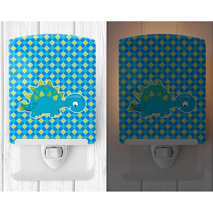 Caroline's Treasures BB6897CNL Stegosaurus Dinosaur Ceramic Night Light Compact, UL-Certified, Ideal for Bedroom, Bathroom, Nursery, Hallway, Kitchen, 6x4x3, Multicolor