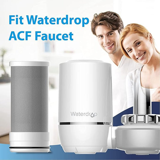 Waterdrop WD-FF-01A Replacement Filter, Faucet Water Filter, Replacement for WD-FC-01, WD-FC-02, WD-FC-06, Reduces Chlorine, Taste and Odor, Last Up to 9 Months (Pack of 3)