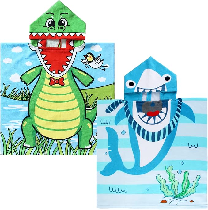 NovForth Bath Towel for Toddler Boys, Pool Hooded Towel for Kids, Hooded Bath Beach Towel Poncho for Bath/Pool/Beach Swim Cover