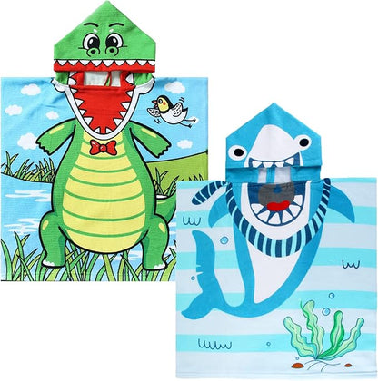 NovForth Bath Towel for Toddler Boys, Pool Hooded Towel for Kids, Hooded Bath Beach Towel Poncho for Bath/Pool/Beach Swim Cover