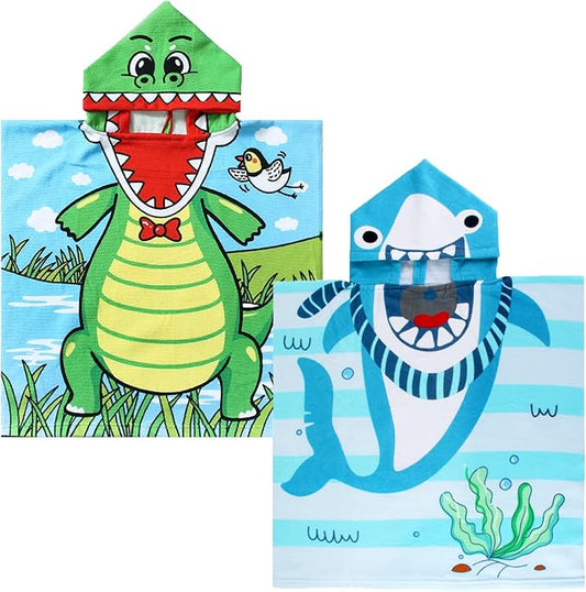 NovForth Bath Towel for Toddler Boys, Pool Hooded Towel for Kids, Hooded Bath Beach Towel Poncho for Bath/Pool/Beach Swim Cover