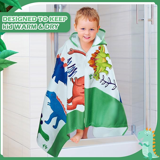 Mixweer 9 Pcs Kids Hooded Towel Mermaid Dinosaur Towel with Hood Baby Bath Towel Wrap Hooded Towels Poncho Pool Bathrobe Summer Gifts for Toddler Boys Girls (Lovely)