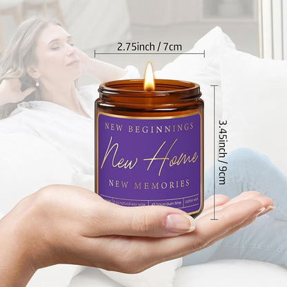 Housewarming Gifts,New Home Gift Ideas with Soy Candle,House Warming Gifts for New Apartment,Welcome Home Gift Idea for New Homeowner,Real Estate Closing Gifts,Moving Away Party Favors - Purple