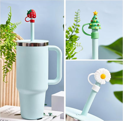 For Hydro Flask Tumbler Straw Lid, 3PCS Straw Cover for Hydro Flask Water Bottles, Silicone Straw Cap for Hydro Flask Cups, Silicone Accessories for Hydro Flask Stainless Steel Tumbler 32Oz 40Oz