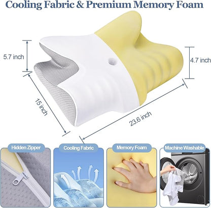 Cervical Neck Pillow for Sleeping - Memory Foam Cervical Pillow for Neck and Shoulder Pain Relief, Ergonomic Neck Support Pillow for Sleeping, Neck Pain Pillow for Side Back Stomach Sleeper