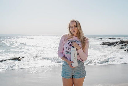Coldest Sports Water Bottle with Straw Lid Vacuum Insulated Stainless Steel Metal Thermos Bottles Reusable Leak Proof Flask for Sports Gym(40 oz, Saturn's Moon Purple Glitter)
