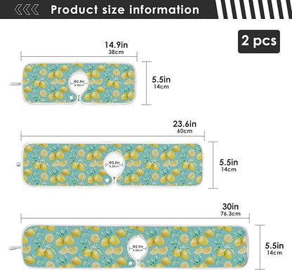 Kitchen Faucet Absorbent Mat,Lemon Fruit Summer Water Splash Guard for Sink, Faucet Drip Catcher Thicken Sponge Microfiber Faucet Water Catcher Mat Sink Absorbent Mat for Kitchen 30x5in 2 Pack
