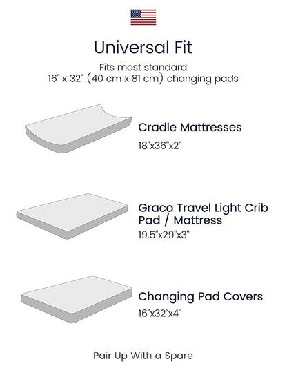 TotAha Premium Stretchy Changing Pad Covers Boho, Buttery Soft Rainbow Diaper Changing pad Covers for Girls Boys, Ultra Comfort Changing Table Covers, 5'' Deep Pocket