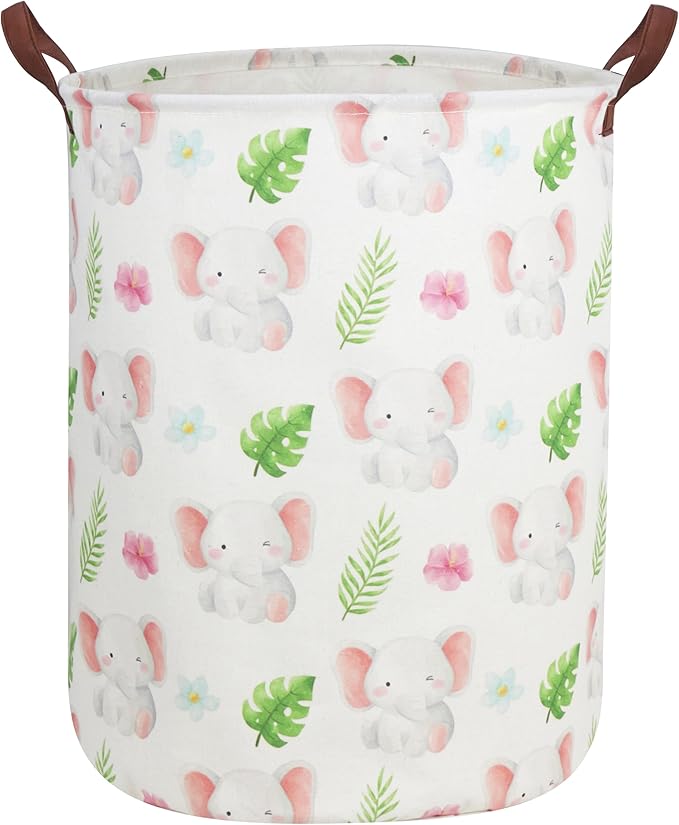 Kids Laundry Hamper,Elephant Laundry Basket Collapsible Space Storage Baskets for Home Decor,Office,Toy Organizer,(Cute elephant