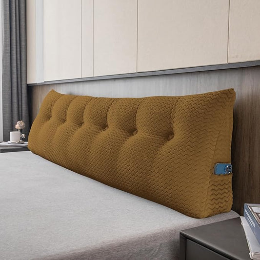 Large Bolster Triangular Headboard Wedge Backrest Positioning Support Bed Rest Reading Pillows Headboard Wedge Pillows for Day Bed Bunk Bed with Removable Cover