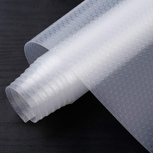 HooTown Shelf Liner Kitchen Cabinet Drawer Mats 23.6 Inch Wide x 13 Feet Long, Non Slip EVA Plastic Water Resistant Pad for Bathroom Drawers,Shoe Shelves, Under Sink, Clear