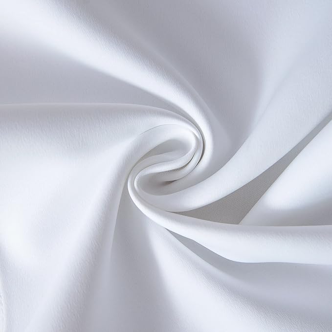 Mrs.Naturall 72 Inch Curtains Room Darkening Curtains for Living Room 72 Inches Long,White