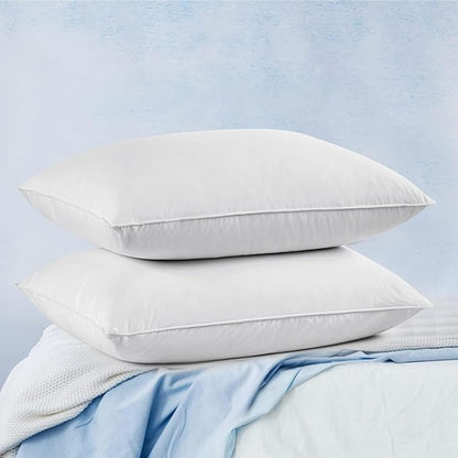 puredown Goose Feather Pillows, 100% Cotton Cover White Bed Pillows King Size Set of 2, Hotel Collection for Bedroom Sleeping (20 x 36, 2 Pack)