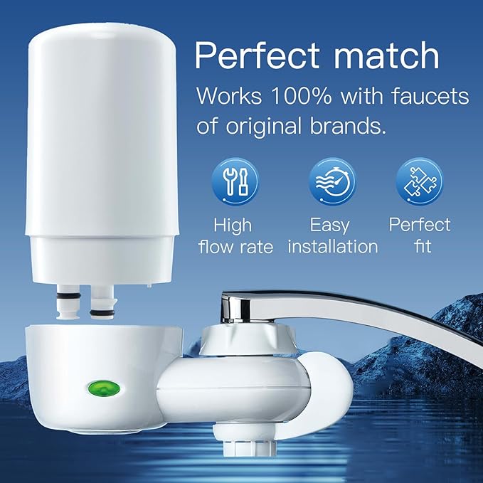 Water Filter Faucet Replacement, Replacement for Brita Faucet Filter, Brita 36311 On Tap Water Filter, Compatible with Brita FR-200, FF-100, and All Brita Tap Water Filters (Pack of 3）