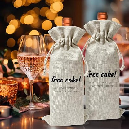 Bridesmaids Proposal Gift For BFF, Wedding or Engagement Gift Wine Bag, Maid of Honor Proposal Ideas, Wedding Party Gift, Bachelorette Party Favor, Bridal Shower Party Supply for Boxes