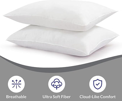 ROYALE LINENS Pillows Queen Size Set of 2 - Bed Pillows for Sleeping - Cooling Pillow for Back, Stomach or Side Sleepers - Down Alternative Queen Pillows - Soft Hotel Quality (20x30 Inches, Pack of 2)