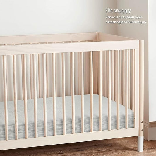 Lulu moon Muslin Crib Sheet Fitted Crib Mattress Sheet for Boys and Girls, 28"x 52" Gentle Gray
