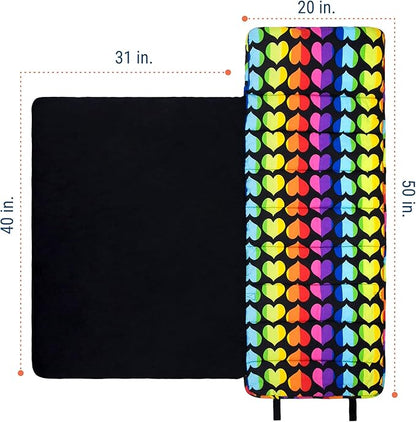 Wildkin Original Nap Mat with Reusable Pillow for Boys & Girls, Ideal for Sleepovers, Equipped with Hook & Loop Fastener, Made from Cotton Blend Materials - Nap Mat for Kids